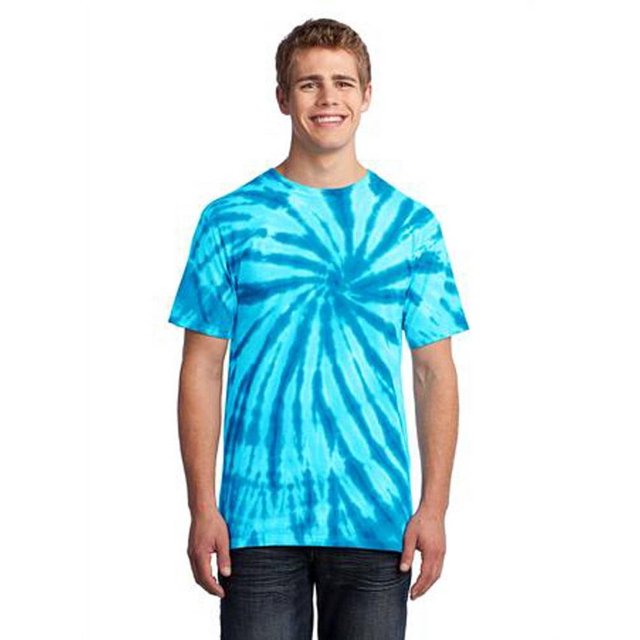 Port & Company Mens Essential Tie-Dye Tee - Turquoise - X-Large