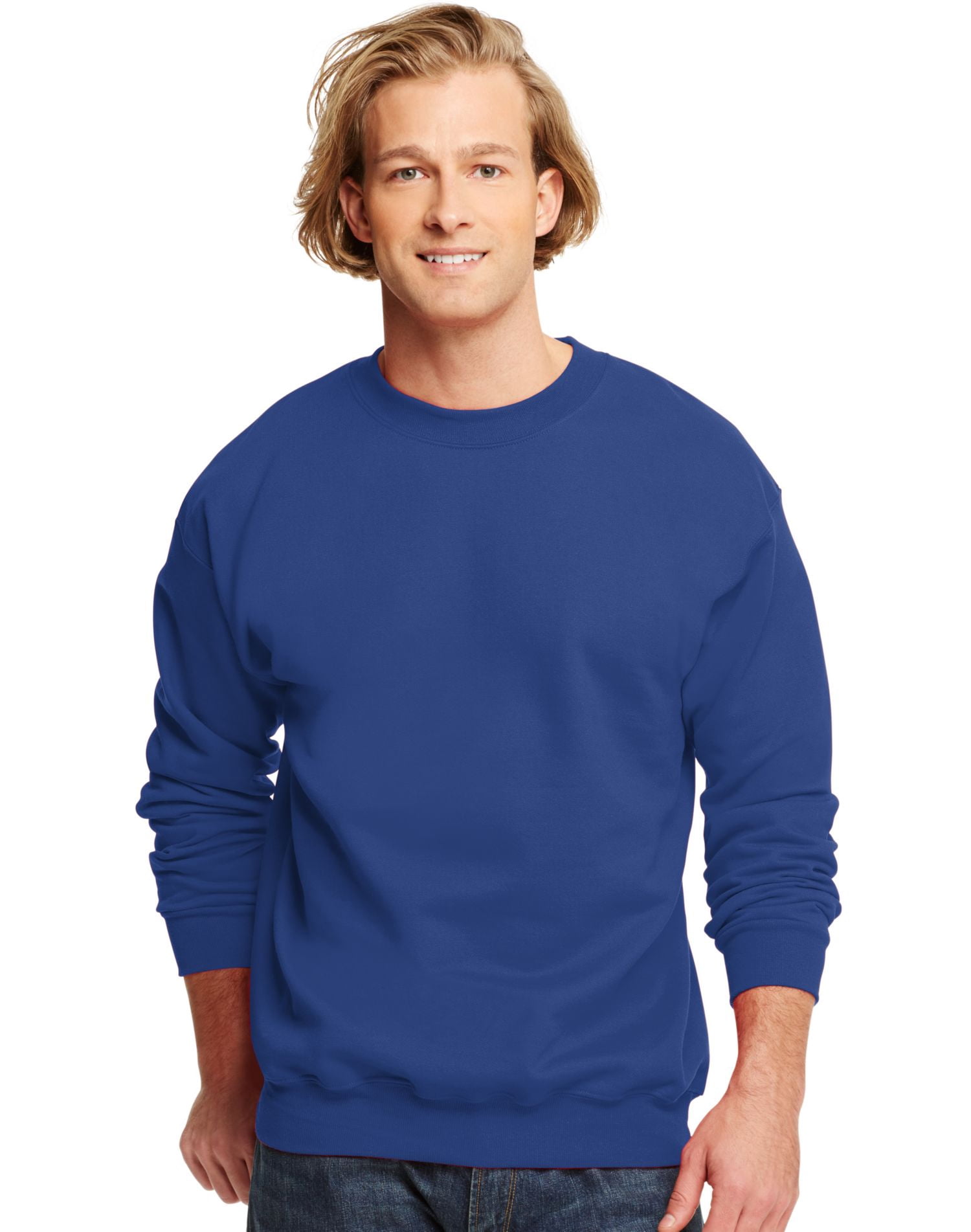 Hanes Ultimate Cotton Adult Crewneck Sweatshirt, XL, Deep Royal