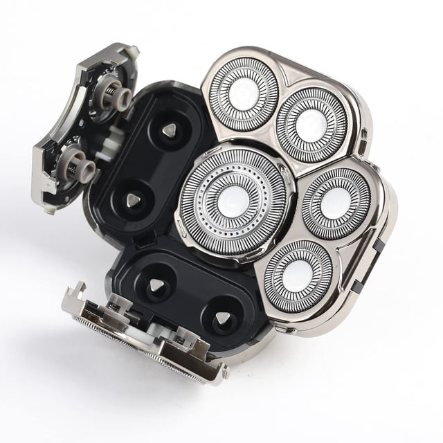 Têtes de Rechange pour Rasoirs Électriques pour Hommes Tête à 9 Lames Remplaçable Alternée Flottante Lavable Rasoir Électrique Tête de Rasoir (Argent)