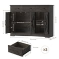 thumbnail image 2 of Homfa Buffet Bahut de Cuisine 42,5 Pieds', Armoire de Rangement Style Ferme à 3 Tiroirs avec Tablette Ajustable, Brun Foncé, 2 of 8