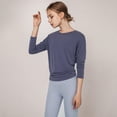 thumbnail image 2 of Long Sleeve Workout Shirts for Women Open Back Yoga Tops Athletic Clothes, 2 of 6