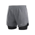 thumbnail image 3 of Men's 2-in-1 Running Shorts Quick Drying Breathable Active Training Exercise Jogging Cycling Shorts with Longer Liner Grey-M, 3 of 7