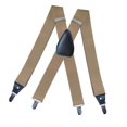 thumbnail image 4 of Men's Suspenders Elastic Straps Solid Heavy Duty 4 Clips Adjustable Beige, 4 of 7