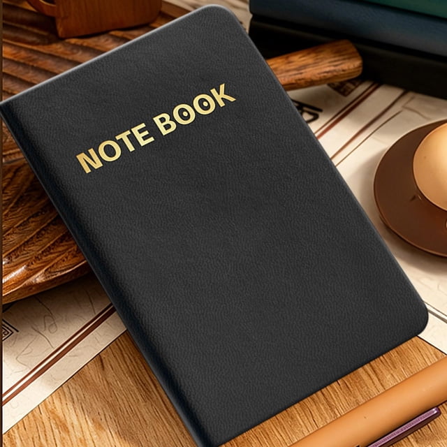 Fwttom Paper Notebook, A7 Pocket Notebook Compact Portable Notebook Thick Leather Journal Small Mini Concise Notebook
