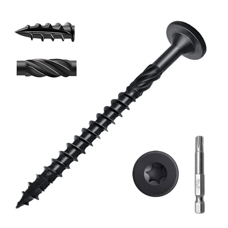 Wood Screws #14 x 3 Inch, Deck Screws 50Pcs, Heavy-Duty Outdoor Screws Assortment Fastener Kit, Rust Resistant epoxy Coated, T30 Star Bit (#14 x 3)