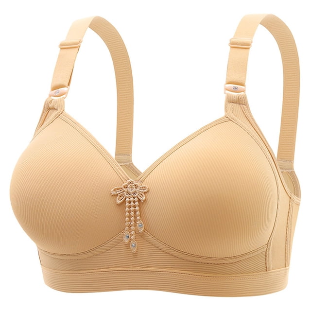Compression Bra for Women Stretchy Sports Bras for Women Women's Oversized Non Steel Hoop Sweat Wicking Breathable And Beautiful Back Without Steel Hoop Gathering Bra With Adjustable Upper Support For