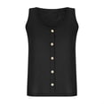 thumbnail image 5 of Timegard Plus Size Tank Tops for Women Round Neck Button Sleeveless Tops Casual Solid Color Knit Tee, 5 of 5