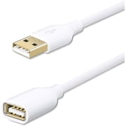 Fasgear USB to USB Cable Male to Female Connector USB 2.0 Extension Cable Charging and Syncing USB Extender Cord (10ft, White)