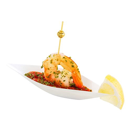 Canoe Dish, Canoe Shaped Dish - Plastic - White - 1 oz - 100ct Box Restaurantware