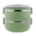 thumbnail image 4 of Rongfmy Stainless Steel Thermal Lunch Box Portable Tiffin Bento Box 2 Green, 4 of 9