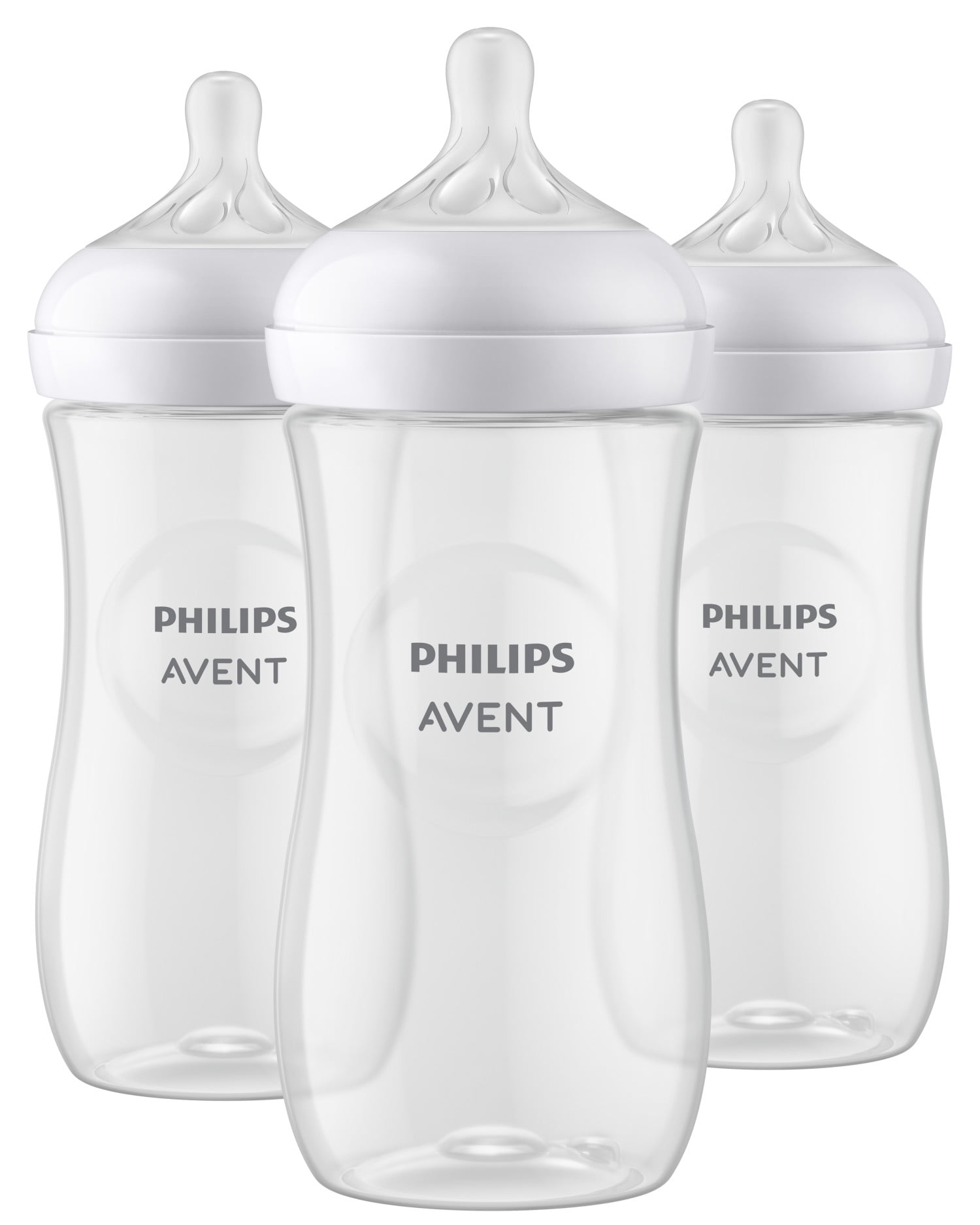 Philips Avent Natural Baby Bottle With Natural Response Nipple, Clear, 3x11oz Bottles, SCY906/03