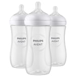 Philips Avent Bouteille naturelle pour bébé avec Nipple de réponse naturelle, clair, 3x11oz Bouteilles, SCY906/03