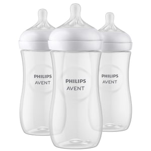 Philips Avent Natural Baby Bottle With Natural Response Nipple, Clear, 3x11oz Bottles, SCY906/03