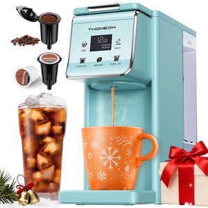 TWOMEOW K Cup Coffee Maker With Bold Setting, Single Serve Hot & Iced Coffee Maker for K-Cup and Grounds, 52oz Removable Water Tank, 6 to14oz Brew Sizes, Pod Coffee Machine With R