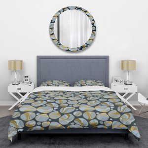 Designart 'Golden Marble Design IV' Mid-Century Duvet Cover Set
