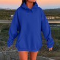 thumbnail image 1 of IMENGL Oversized Winter cotton hooded pullover sweatshirt, Blue 2XL, Size M-5XL, 1 of 5