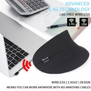 Fiogavroetic Mouse de jeu Vertical ergonomique 2.4G Optique sans fil 6D 1600DPI Souris de jeu sur la clairance