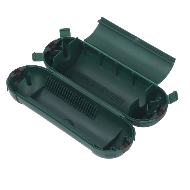 Cache-conducteur d'Extension Extérieure, Boîtier de Connexion Électrique Étanche en Matériau ABS durable, Montré en position Ouverte avec Conception à Double Fermeture Comprenant des Rondelles en Caoutchouc et des Fermetures à Pression. Offre une protection Électrique Extérieure pour les Connexions de Fil AWG14, AWG16 et Convient à la Plupart des Fiches Standards à 3 Broches et des Fiches Polarisées à 2 Broches. la Taille Approximative Est 210 x 69 x 69 mm.