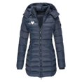 thumbnail image 1 of Fankiway Veste Décontractée Mi-Longue à Capuche à Manches Longues pour Femme avec Petit Imprimé Style Marine TG, 1 of 4