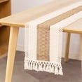 thumbnail image 4 of EGNMCR Tablecloths, Table Runner Rustic Boho Table Runner Tablecloth With Fringe For Kitchen Home And Meal Wedding Decor Linen placemat, 4 of 9