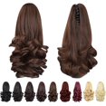 thumbnail image 1 of ORUYROP Extension de Queue de Cheval, extensions de Cheveux à Pince Griffe de 12 Pouces Queue de Cheval Cheveux Courts Bouclés Extension de Cheveux Pièce de Cheveux Synthétique d'Apparence Naturelle pour Femmes Brun Moyen, 1 of 7