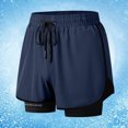thumbnail image 1 of Styesk Mens Shorts Men Large Size Solid Color Casual Fashion Loose Sports Three-quarter Pants Drawstring Pockets Double Layer Exercise Shorts Pants, 1 of 6