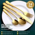 thumbnail image 2 of 24 PCS Cutlery Set Shiny Gold with Hexagon Handle Forged Stainless Steel For Home Hotel Use Service for 6, 2 of 6