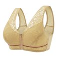 thumbnail image 1 of Virmaxy Womens Wireless Bra Oversized Soft Cotton Cup with No Steel Ring Cover Front Zipper Printing Chest Lifting Side Collection and Beautiful Back Underwear Yellow XXXXXXL, 1 of 2