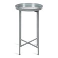 thumbnail image 3 of Kate and Laurel Celia Table d'Appoint Ronde avec Plateau Miroir, 14 Pouces x 14 Pouces x 25,75 Pouces, Gris, Table d'Appoint Moderne Pliable en Métal, 3 of 5