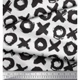 thumbnail image 3 of Soimoi White Poly Georgette Fabric Circle & Cross Geometric Fabric Prints By Yard 52 Inch Wide, 3 of 4