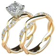 thumbnail image 1 of TopLLC Rings 2PC Bridal Zircon Diamond Elegant Engagement Wedding Set Engagement ring, 1 of 9