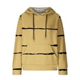 thumbnail image 4 of EGNMCR Sweat à Capuche à Manches Longues pour Femmes, Imprimé Rayé, avec Poches, Automne, 4 of 6