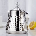 thumbnail image 2 of SANQIAHOME 1.2L(40oz) Stainless Steel Hammer Patterned Teapot With Removeable Infuser,Loose leaf cover,Silver, 2 of 12
