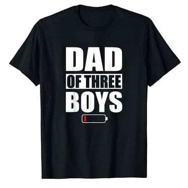 AALJY Men Dad Of 3 Boys Three Sons Father's Day T-Shirt
