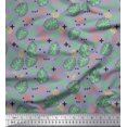 thumbnail image 1 of Soimoi Polyester Crepe Fabric Geometric Sign,Clover & Monstera Leaves Fabric Prints by Yard 52 Inch Wide, 1 of 3