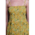thumbnail image 3 of Bimba Robe Longue Maxi à Corsage Smocké pour Femmes à Imprimé de Feuilles de Bleuet - Grand, 3 of 7
