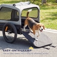 thumbnail image 4 of PawHut Dog Bike Trailer, Bicycle Trailer w/ Flip-Down Ramp Tailgate, Grey, 4 of 10