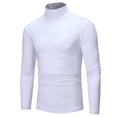 thumbnail image 2 of DPTALR Homme Col Roulé Uni Décontracté Chandail T-shirt Chandail de Base, 2 of 4