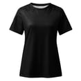 thumbnail image 4 of Plebaso T-Shirts pour Femmes 2025 Manches Courtes Col Rond Élégants Blouses Habillées pour Femmes S-5TG, 4 of 5