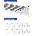 thumbnail image 1 of Stainless Steel Shelf Pot Rack - Metal Kitchen Organization Storage Rack for Hanging Pots Pans Cookware, Wall Mounted Shelf with 10 Hooks in Restaurant Home - 12" W x 36" L, 1 of 7