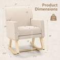 thumbnail image 3 of Gymax Mid Century Fabric Rocking Chair Upholstered Accent Armchair Lounge Chair Beige, 3 of 10