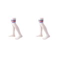 thumbnail image 3 of QualitChoice 1 Paire de Chaussettes Hautes pour Femmes 52 cm Style Preppy Antidérapantes pour Fête Cosplay Bleu Rouge Rayé 2Set, 3 of 6
