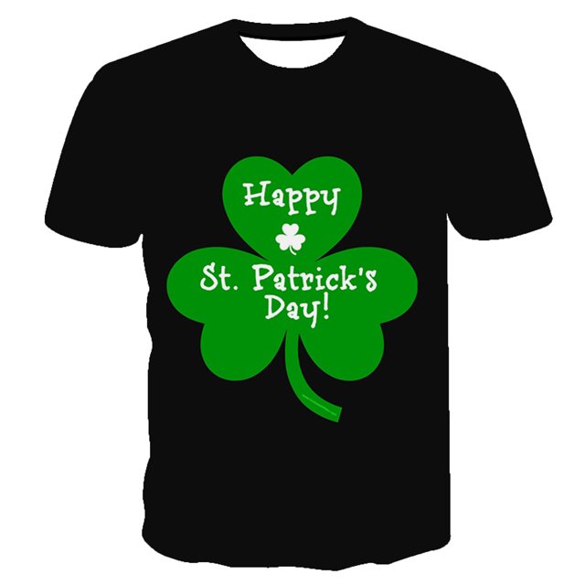 Chemises à Manches Courtes pour Hommes T-Shirt Décontracté à Manches Courtes Imprimé Jour de la Saint-Patrick Col Rond Chandail Blouse