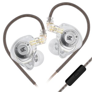 KZ Casques d'écoute de scène dans l'oreille de qualité sonore améliorée avec module dynamique à circuit magnétique double, écouteurs personnalisables avec micro - Transparent