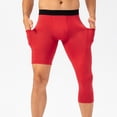 thumbnail image 1 of asjyhkr Men's Compression Shorts with a Single-Legged with Side Pockets Workout Gym Basketball Base Layer, 1 of 9