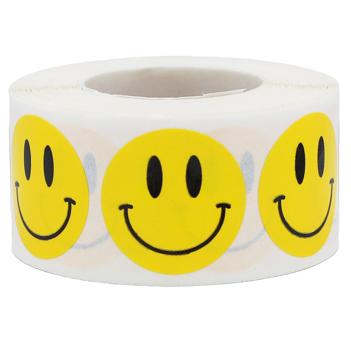 Autocollants Visage Heureux Jaune / Rond 1 Pouces Pouce / Lot de 500