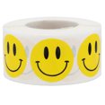 thumbnail image 1 of Autocollants Visage Heureux Jaune / Rond 1 Pouces Pouce / Lot de 500, 1 of 5
