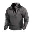 thumbnail image 1 of FAIWAD Men's Fleece Sweatshirt Long Sleeve Drop Shoulder Casual Sweatshirt Half Zip Plus Size Pullover Tops, 1 of 3