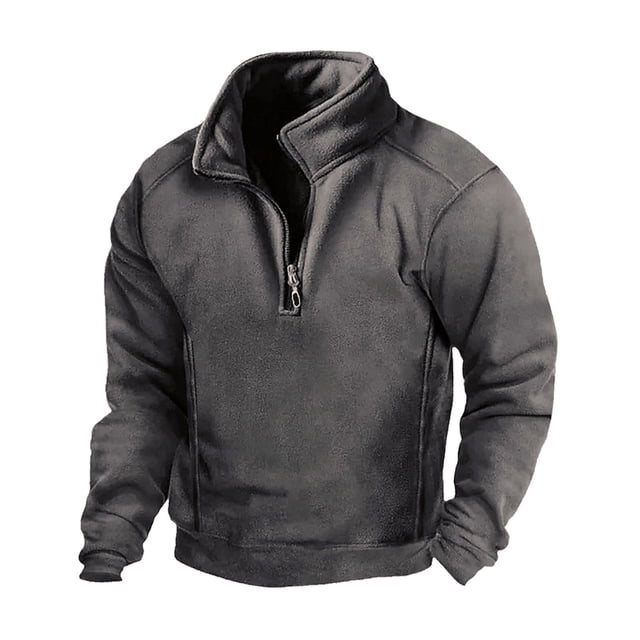 FAIWAD Men's Fleece Sweatshirt Long Sleeve Drop Shoulder Casual Sweatshirt Half Zip Plus Size Pullover Tops