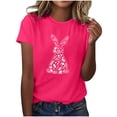 thumbnail image 1 of Tauxra Hauts d'Été à Manches Courtes pour Femmes, T-Shirts à Col Rond pour Femmes, Blouse T-Shirt Décontractée à Imprimé de Pâques, 1 of 5